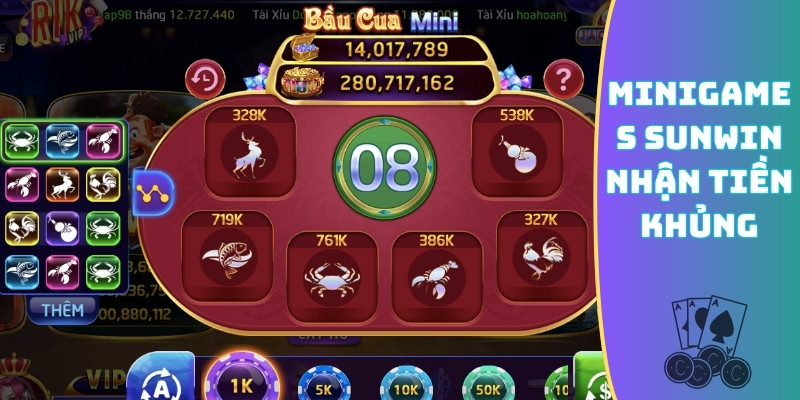 Minigame Sunwin nhận tiền khủng